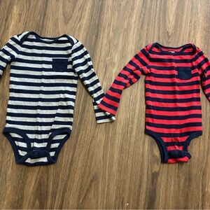 Boys 18-24 mo Carter's Navy and Red Striped Bodysuits